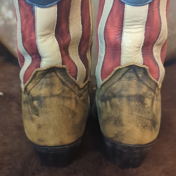 DAN POST DP3586 Liberty American Flag leather cowgirl western boots snip toe 9.5 - Picture 13 of 16